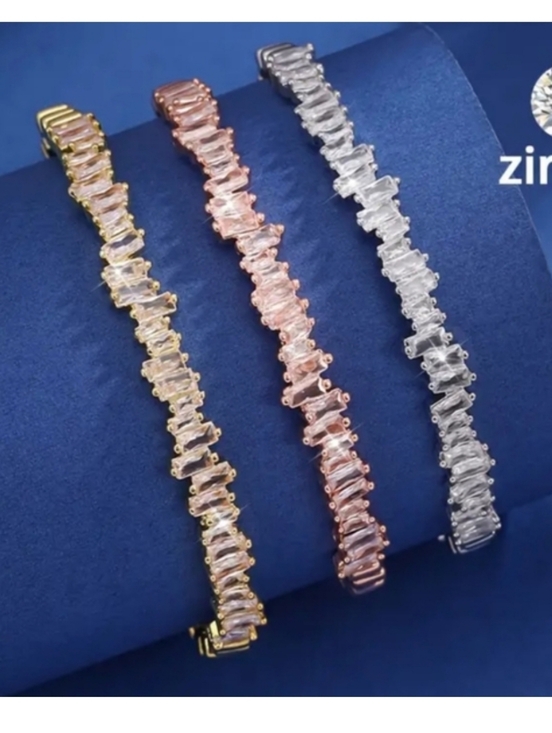 other Jewelry - #49 Full Star Zirconia Open Bracelet, Copper, with Sparkling Stones